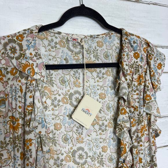 Faherty Carmen Floral Midi Wrap Dress Size Large - Picture 12 of 12